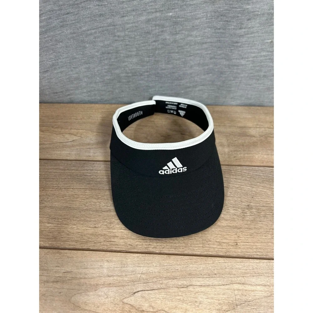 Adidas Kids Aeroready Visor Hat Black White Athletic Sports Golf RN 90288